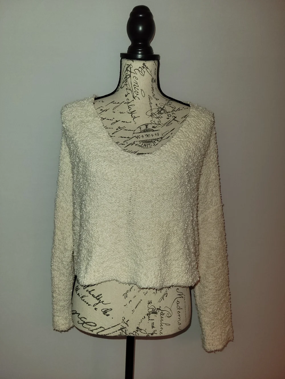 Free People Ivory Popcorn Pullover Sweater Size M
